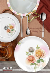 Atcom Crystal Coated Melamine Dinner Set Design #19 - 80pcs