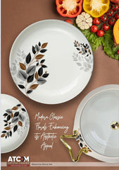 Atcom Crystal Coated Melamine Dinner Set Design #1 - 80pcs