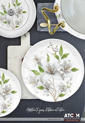 Atcom Crystal Coated Melamine Dinner Set Design #20 - 80pcs