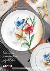 Atcom Crystal Coated Melamine Dinner Set Design #21 - 80pcs