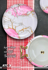 Atcom Crystal Coated Melamine Dinner Set Design #4 - 80pcs