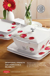 Graceware Double Glazed Avenue Melamine Dinner Set Design #3 - 80pcs Set