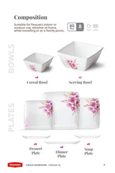 Graceware Double Glazed Avenue Melamine Dinner Set Design #10 - 80pcs Set