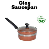 Clay Glazed Saucepan with (Glass Lid)