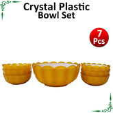 Yellow Crystal Plastic Bowl Set - 7pcs set