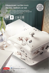 Graceware Double Glazed Dekure Melamine Dinner Set Design #4 - 80pcs Set