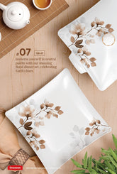 Graceware Double Glazed Dekure Melamine Dinner Set Design #7 - 80pcs Set