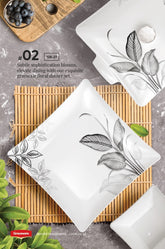 Graceware Double Glazed Dekure Melamine Dinner Set Design #2 - 80pcs Set