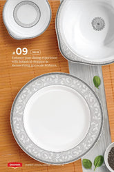 Graceware Double Glazed Crystal Coated Everest Melamine Dinner Set Design #9 - 80pcs Set