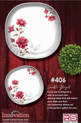 Innovation Crystal Coated Melamine Dinner Set Design #406 - 72pcs