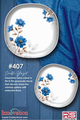 Innovation Crystal Coated Melamine Dinner Set Design #407 - 72pcs