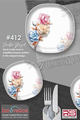 Innovation Crystal Coated Melamine Dinner Set Design #412 - 72pcs
