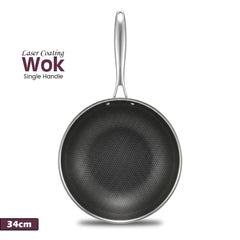 Laser Coating Single Handle Wok