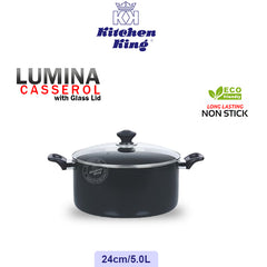 Lumina Casserole (Glass Lid) – Size (20,22,24,26,28,30,32,34,36,38cm)