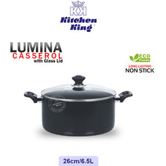 Lumina Casserole (Glass Lid) – Size (20,22,24,26,28,30,32,34,36,38cm)
