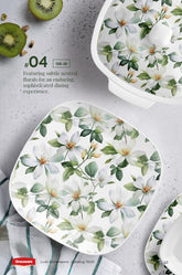 Graceware Double Glazed Lush Melamine Dinner Set Design #4 - 80pcs Set
