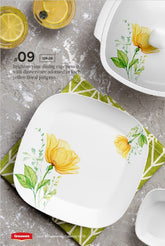 Graceware Double Glazed Lush Melamine Dinner Set Design #9 - 80pcs Set