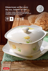 Graceware Double Glazed Lush Melamine Dinner Set Design #9 - 80pcs Set