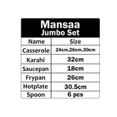 Mansaa Nonstick Jumbo Set - 18pcs Set (Big Size)