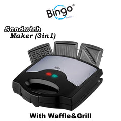 (BSM-3013) SANDWICH MAKER (3in1) with Waffle & Grill