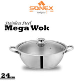Sonex Mega Wok Glass Lid (Stainless Steel)