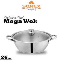 Sonex Mega Wok Glass Lid (Stainless Steel)