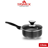 Sonex Royal Saucepot with (Glass Lid)- Size (16,18,20,22,24cm)