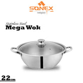 Sonex Mega Wok Glass Lid (Stainless Steel)