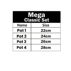 Sonex Stainless Steel Mega Classic Pot Set with (Glass Lid) - 8pcs Set