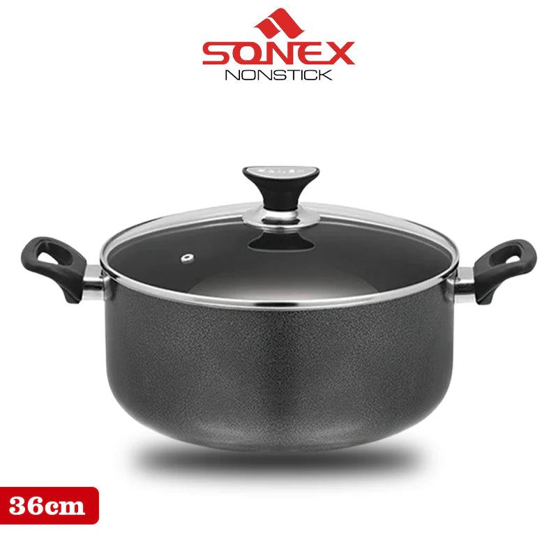 Sonex Classic Casserol/ہانڈی for Cooking- with (Glass Lid) Size(20,22,24,26,28,30,32,34,36,40cm)