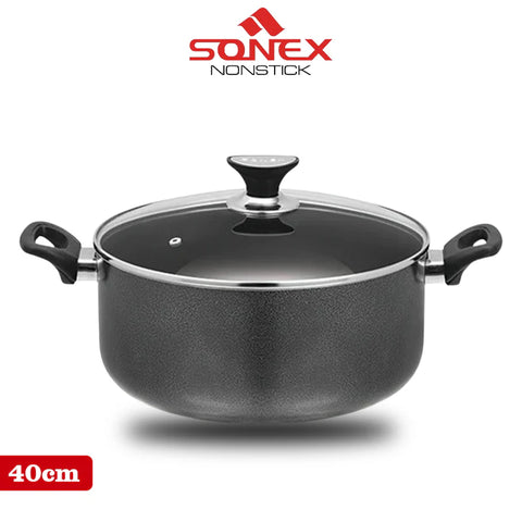Sonex Classic Casserol/ہانڈی for Cooking- with (Glass Lid) Size(20,22,24,26,28,30,32,34,36,40cm)