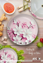 Atcom Crystal Coated Melamine Dinner Set Design #14 - 80pcs