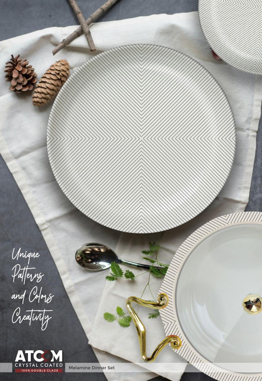 Atcom Crystal Coated Melamine Dinner Set Design #15 - 80pcs