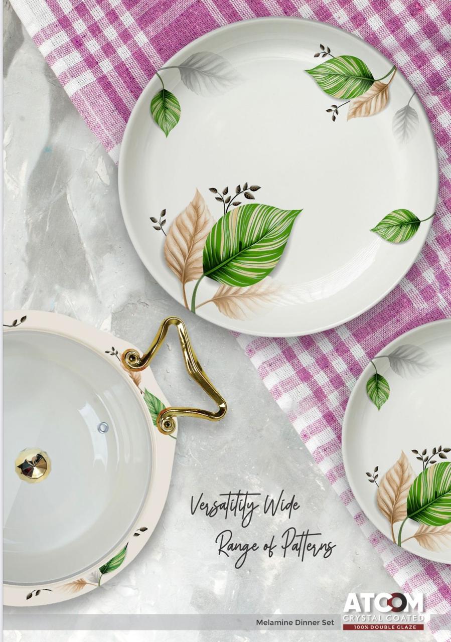 Atcom Crystal Coated Melamine Dinner Set Design #17 - 80pcs