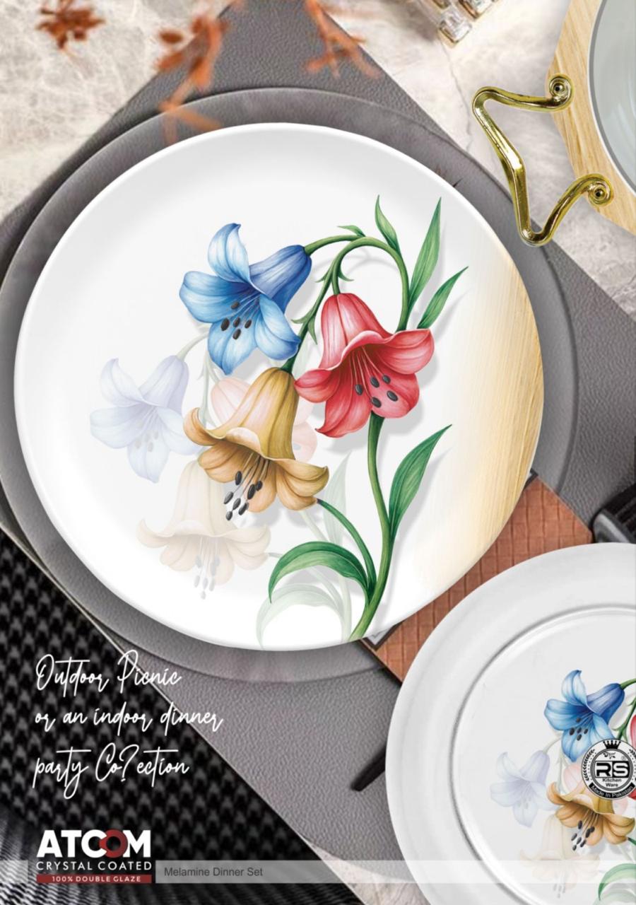 Atcom Crystal Coated Melamine Dinner Set Design #21 - 80pcs