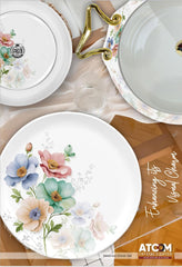Atcom Crystal Coated Melamine Dinner Set Design #27 - 80pcs