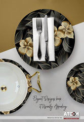 Atcom Crystal Coated Melamine Dinner Set Design #6 - 80pcs