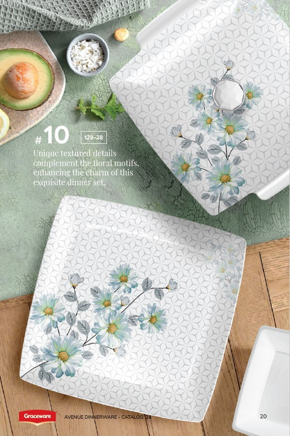 Graceware Double Glazed Avenue Melamine Dinner Set Design #10 - 80pcs Set