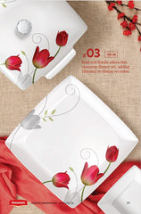 Graceware Double Glazed Avenue Melamine Dinner Set Design #3 - 80pcs Set