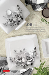 Graceware Double Glazed Avenue Melamine Dinner Set Design #6 - 80pcs Set