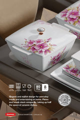 Graceware Double Glazed Avenue Melamine Dinner Set Design #9 - 80pcs Set