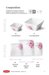 Graceware Double Glazed Avenue Melamine Dinner Set Design #2 - 80pcs Set