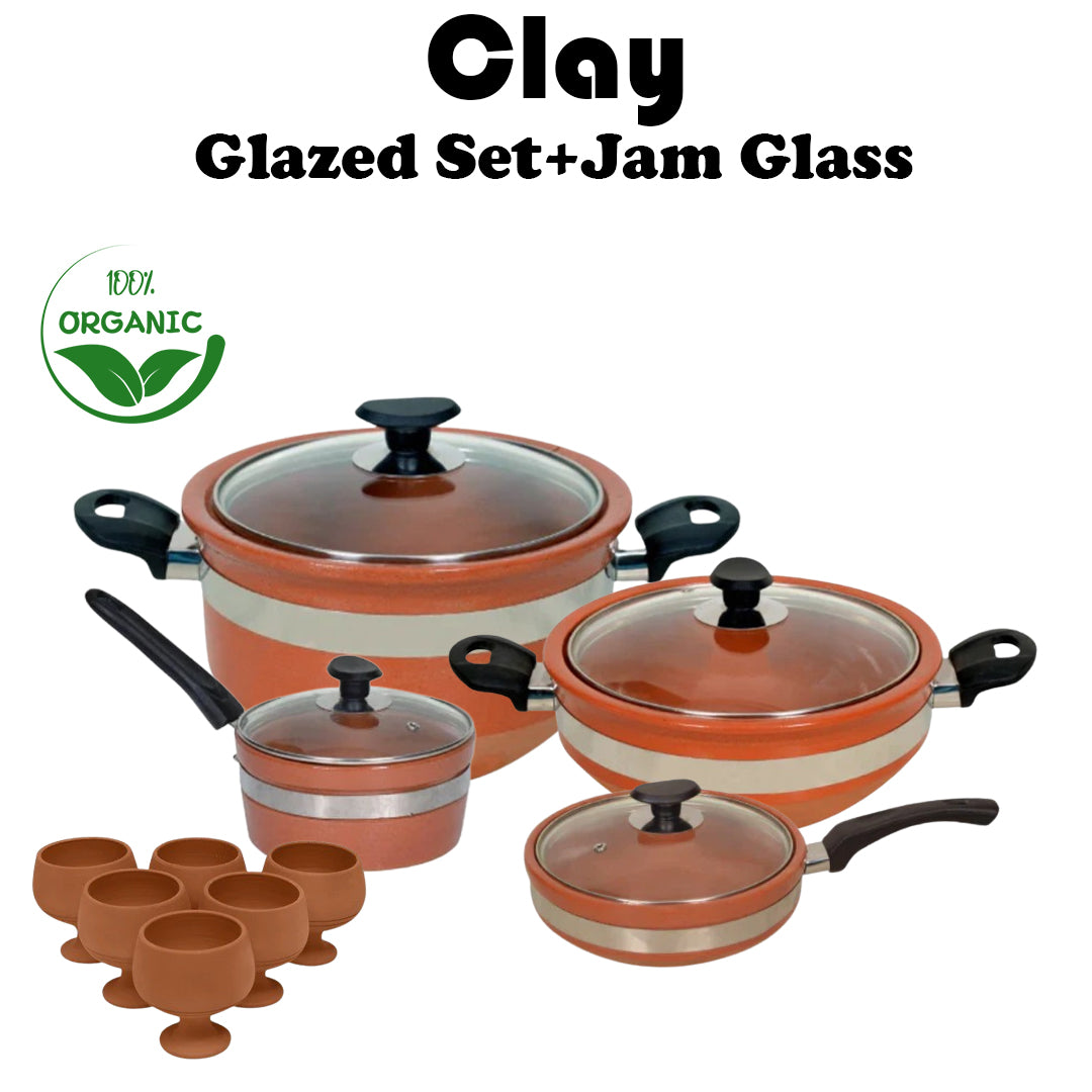 Clay Glazed Set+Jaam Glass