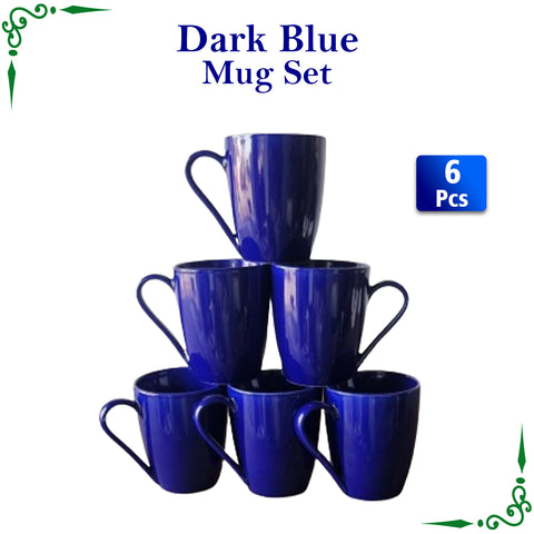 Dark Blue Mugs for Juice, Tea and Coffee- 6pcs Set