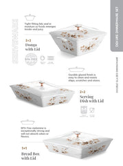 Graceware Double Glazed Dekure Melamine Dinner Set Design #4 - 80pcs Set