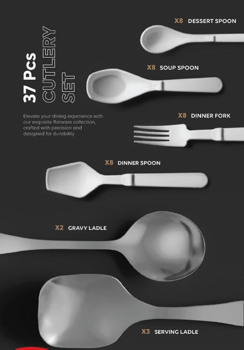 Graceware Double Glazed Dekure Melamine Dinner Set Design #6 - 80pcs Set