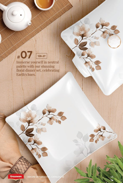 Graceware Double Glazed Dekure Melamine Dinner Set Design #7 - 80pcs Set