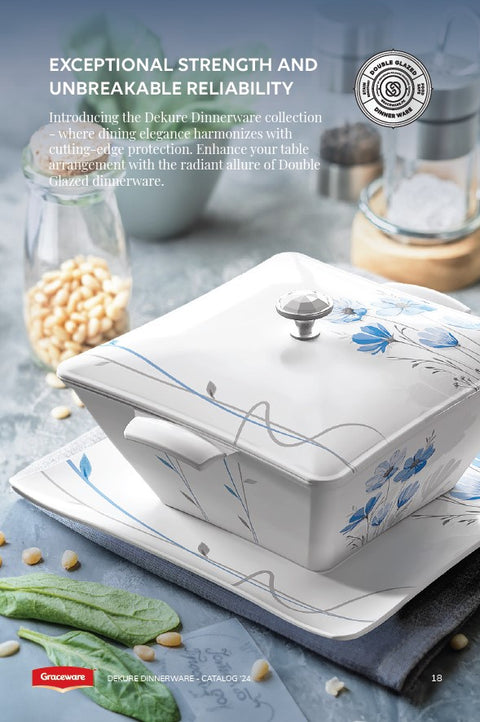 Graceware Double Glazed Dekure Melamine Dinner Set Design #8 - 80pcs Set