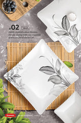 Graceware Double Glazed Dekure Melamine Dinner Set Design #2 - 80pcs Set