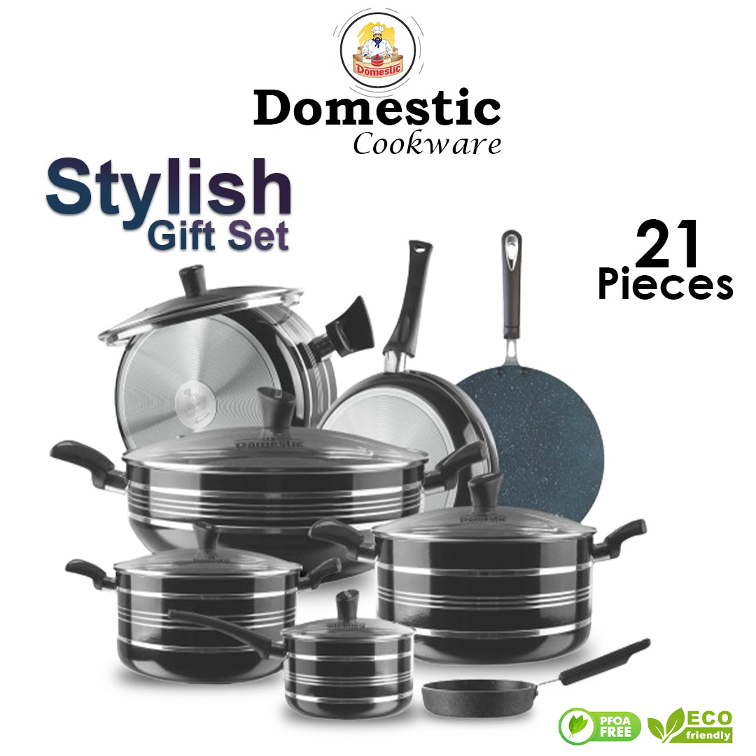 Stylish 21-Pc Gift Set with Marble Coating
